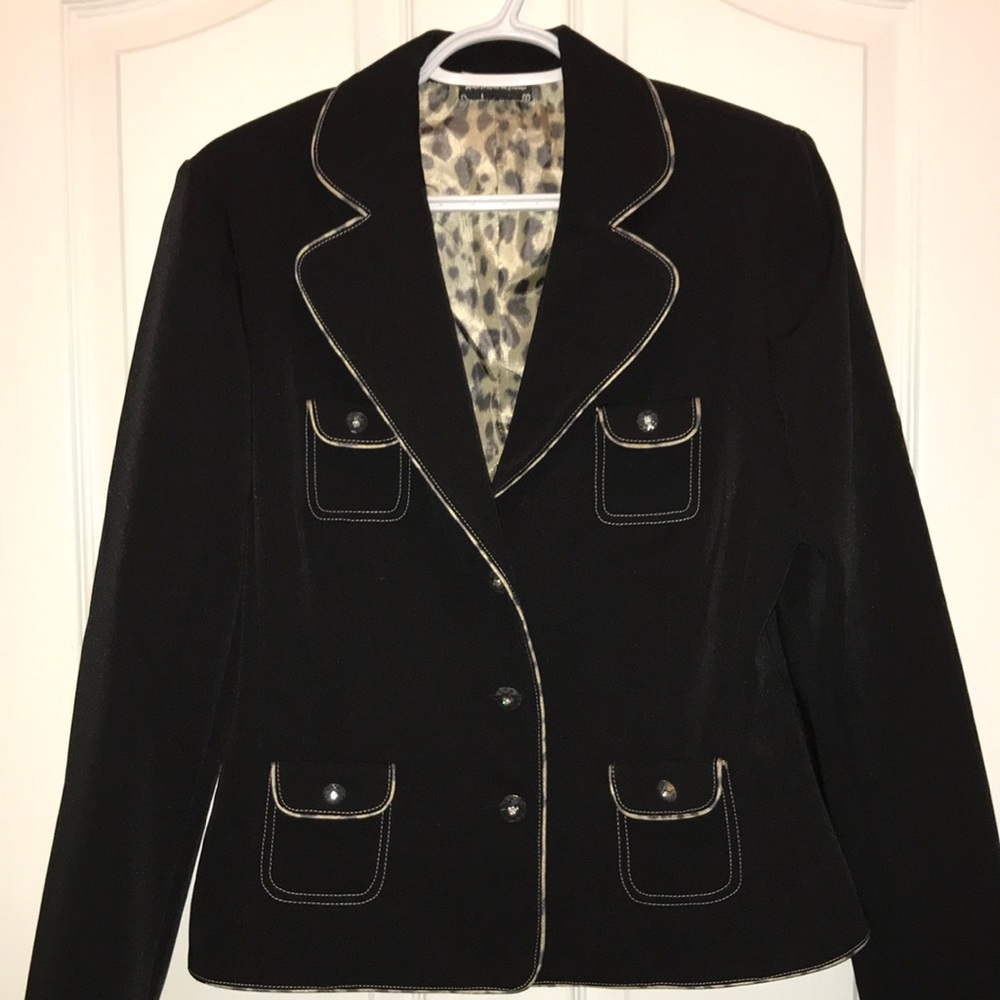 🧵 Joseph Ribkoff Black Stitched Blazer